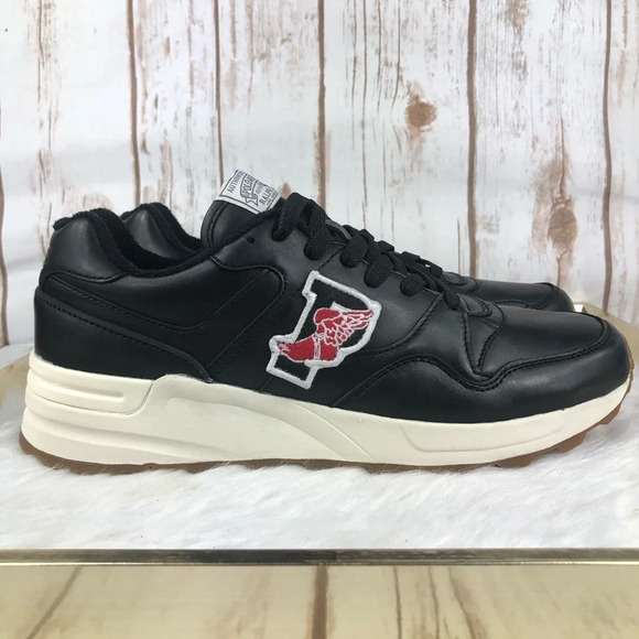 New Polo Ralph Lauren Trackster 100 Leather Sneakers - Picture 3 of 12